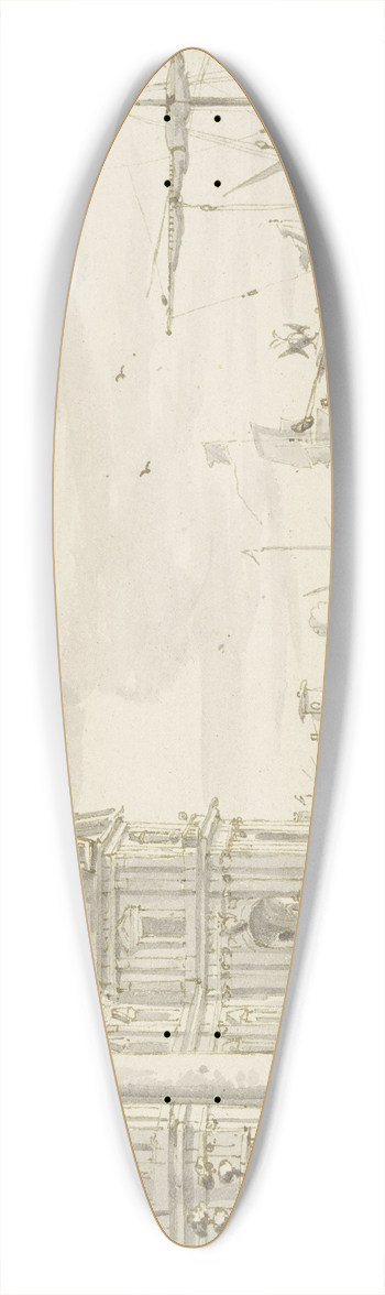 Abraham Storck - Seaport, a column on the left 39.3 inch art pintail longboard deck