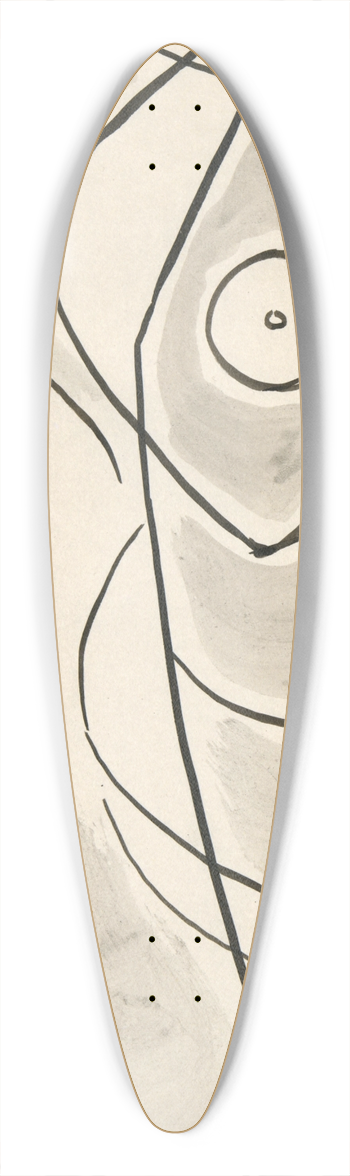 Abraham Walkowitz - Dance Abstraction; Isadora Duncan (or RhythmicLine) 39.3 inch art pintail longboard deck