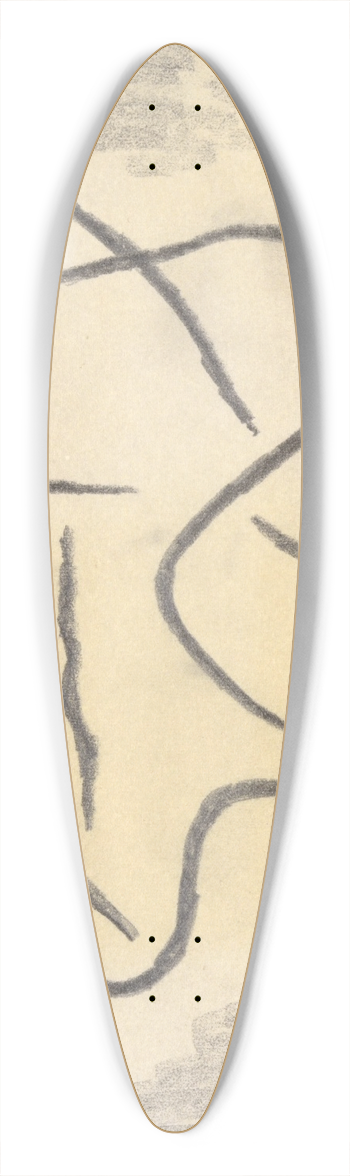 Abraham Walkowitz - Rhythmic Lines; Abstraction 39.3 inch art pintail longboard deck
