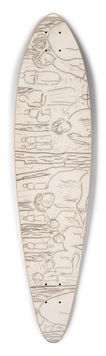 Abraham Walkowitz - Under Two Trees 39.3 inch art pintail longboard deck