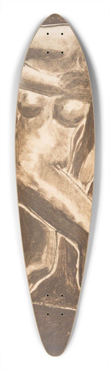 Abraham Walkowitz - Untitled 39.3 inch art pintail longboard deck