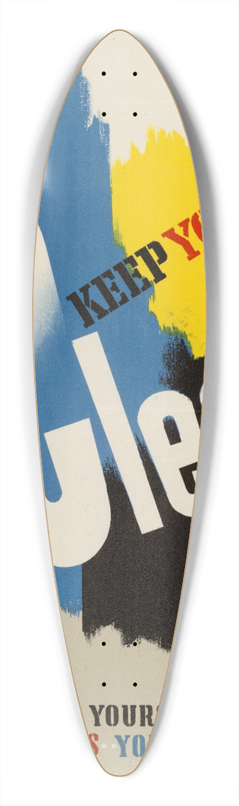 Abram Games - Keep Your Feet Clean 39.3 inch art pintail longboard deck