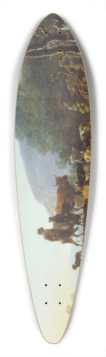 Adam Pynacker - Bridge in an Italian Landscape 39.3 inch art pintail longboard deck