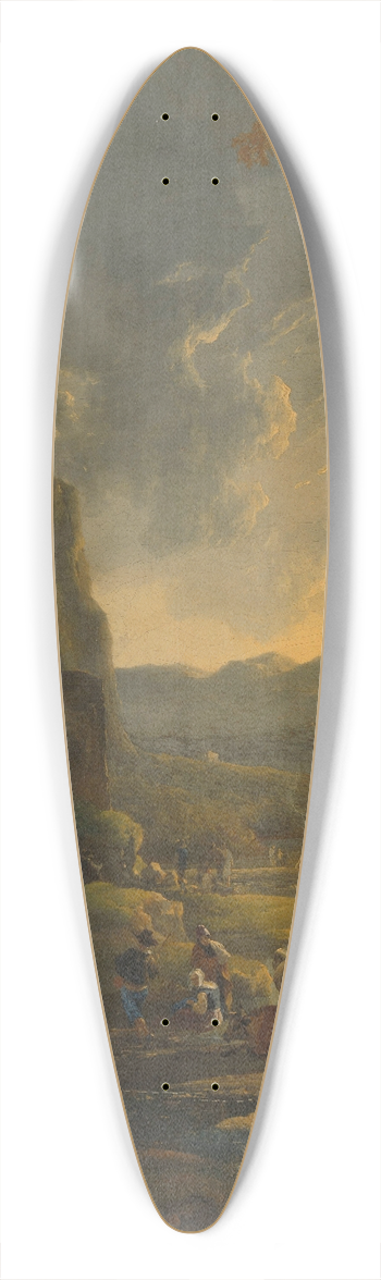 Adam Pynacker - Italian Landscape with Ancient Tempietto 39.3 inch art pintail longboard deck