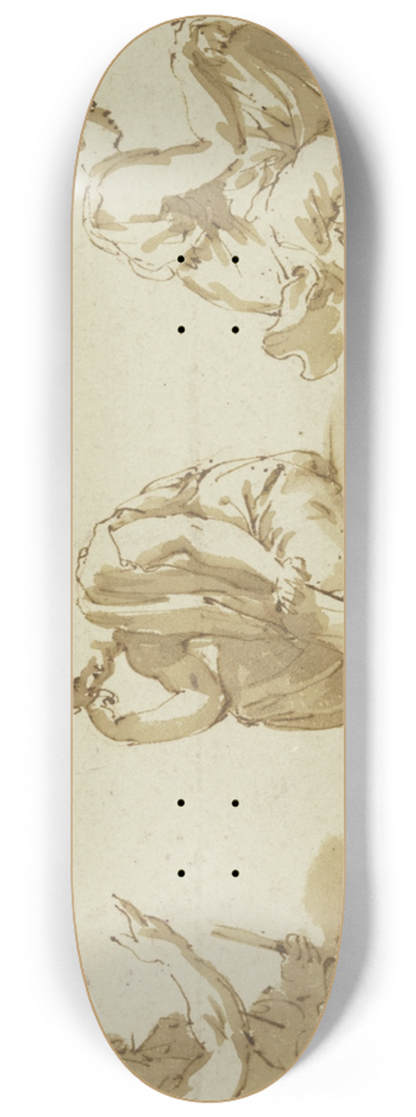 Jan de Bisschop - Fnf sitzende allegorische Figuren 8.25 inch art skate deck