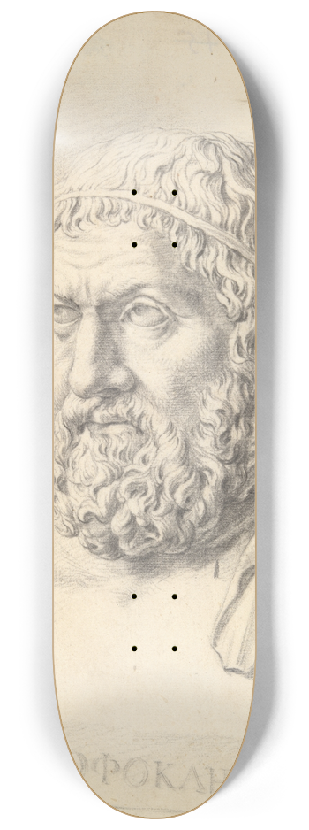 Jan de Bisschop - Portrait Bust ofSophocles 8.25 inch art skate deck