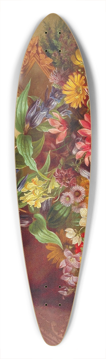 Adele Schuster - Flower Piece With Parrot 39.3 inch art pintail longboard deck