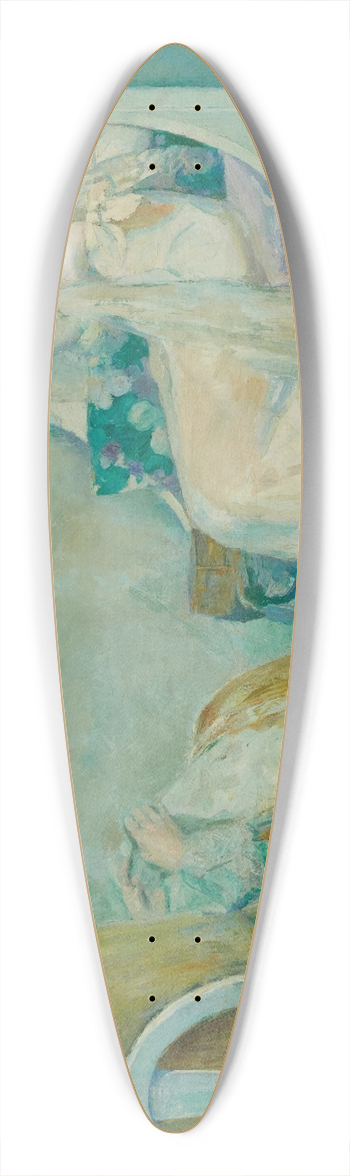 Adele von Finck - Two Ladies Sewing 39.3 inch art pintail longboard deck