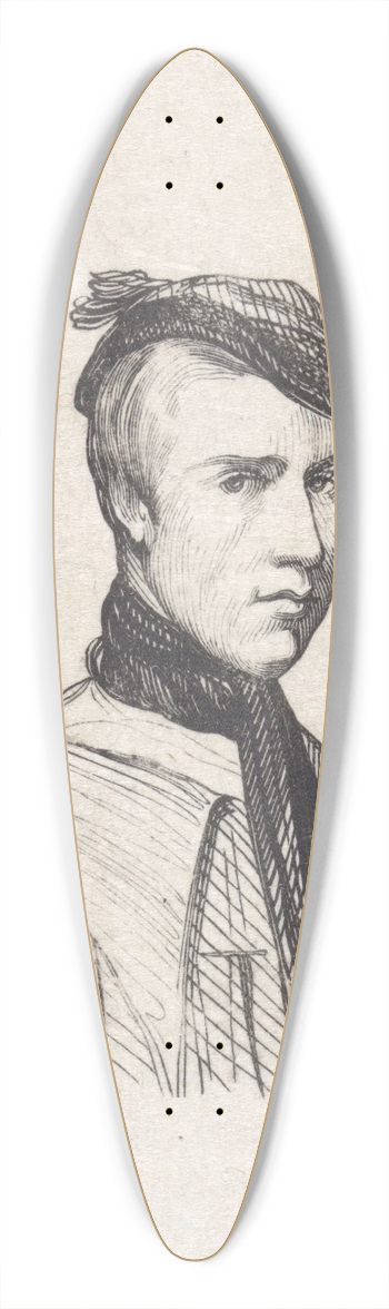 Adolf Alexander Dillens - Self-portrait 39.3 inch art pintail longboard deck