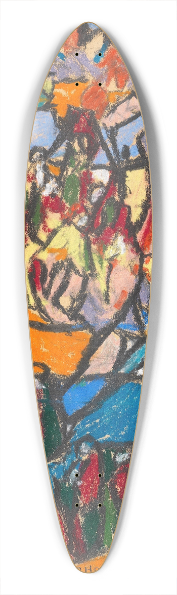 Adolf Hlzel - Belebte Landschaft 39.3 inch art pintail longboard deck