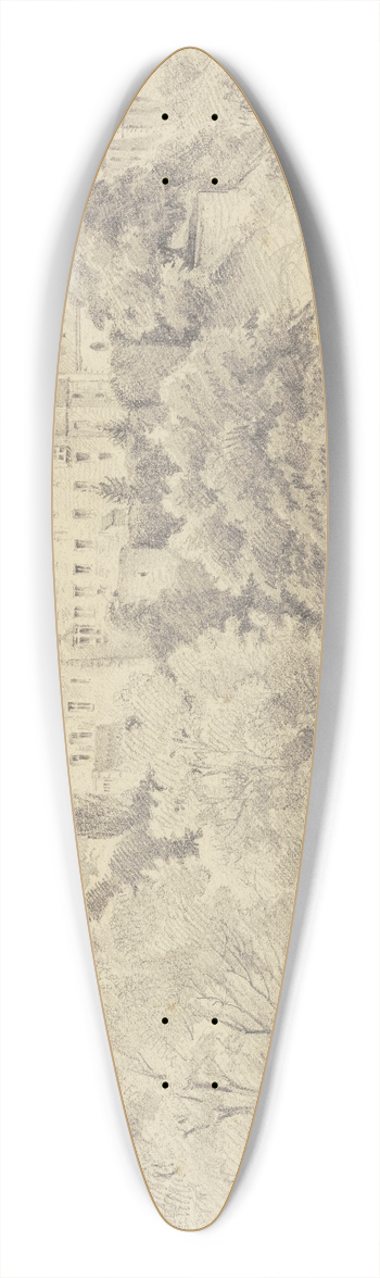 Adolf Hoeffler - Braunfels castle 39.3 inch art pintail longboard deck