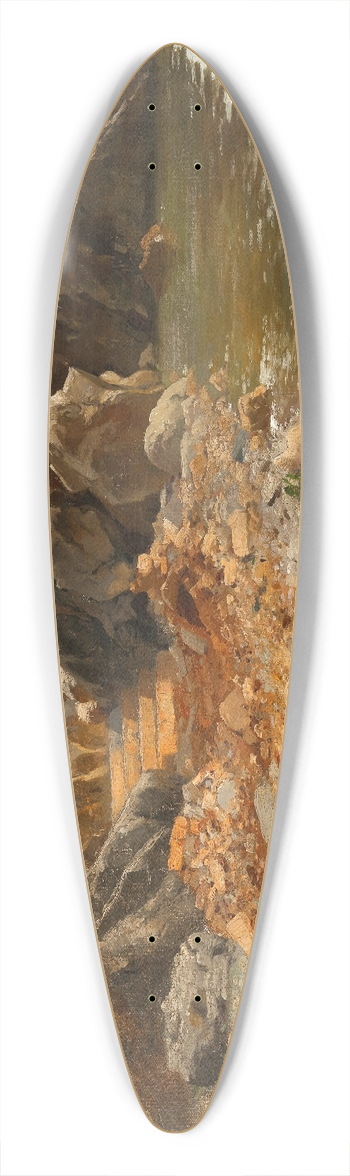 Adolf Kaufmann - A Rocky Coast near Lovrano 39.3 inch art pintail longboard deck