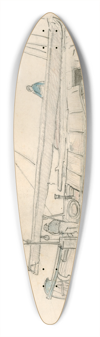 Adolf le Comte - Achtersteven van een zeilboot 39.3 inch art pintail longboard deck