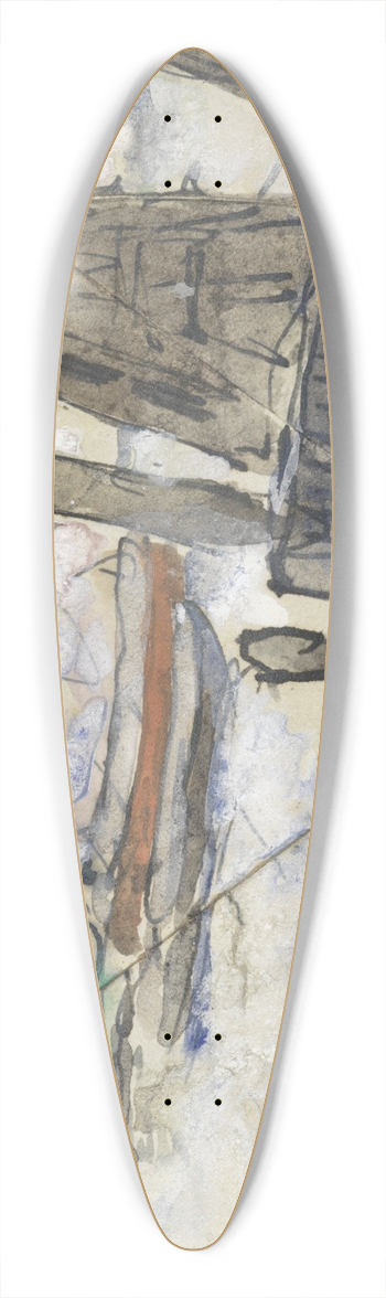 Adolf le Comte - Gezicht onder een spoorviaduct te Amsterdam 39.3 inch art pintail longboard deck