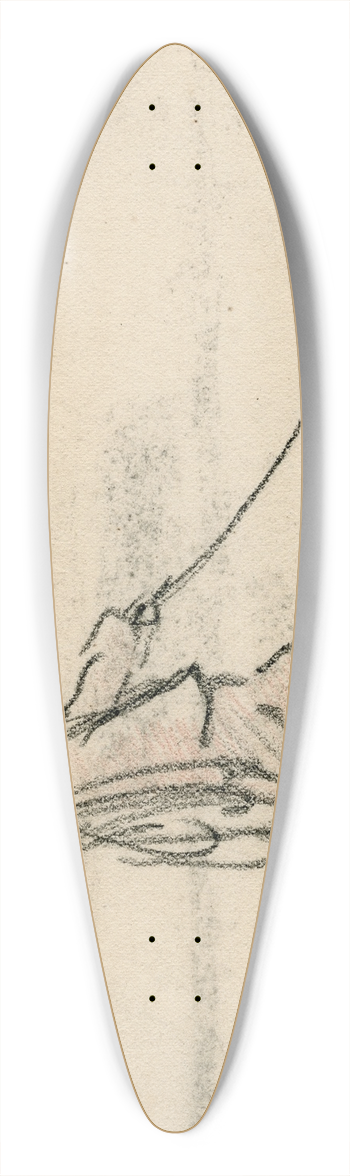 Adolf le Comte - Man een touw trekkend 39.3 inch art pintail longboard deck