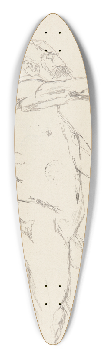 Adolf Sternschuss - akt stojcego mczyzny z wsami 39.3 inch art pintail longboard deck