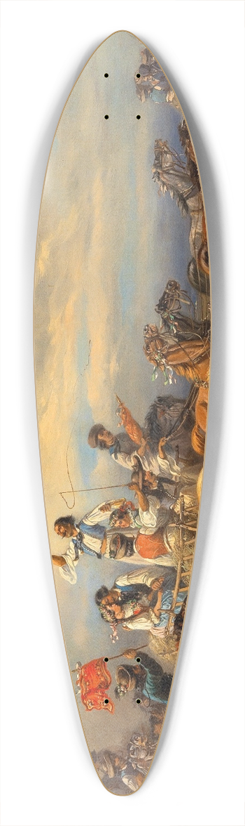 Adolf van der Venne - Wilde Fahrt 39.3 inch art pintail longboard deck