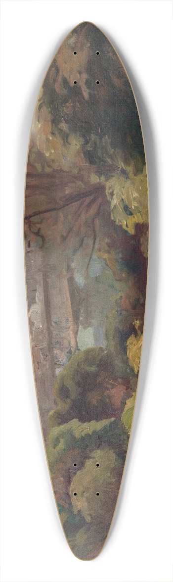 Adolphe-Ernest Gumery - La Tour Eiffel, vue du jardin Delessert 39.3 inch art pintail longboard deck