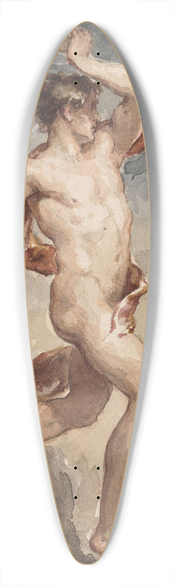 Adolphe Lonard De Mol - Allegorical Figure 39.3 inch art pintail longboard deck