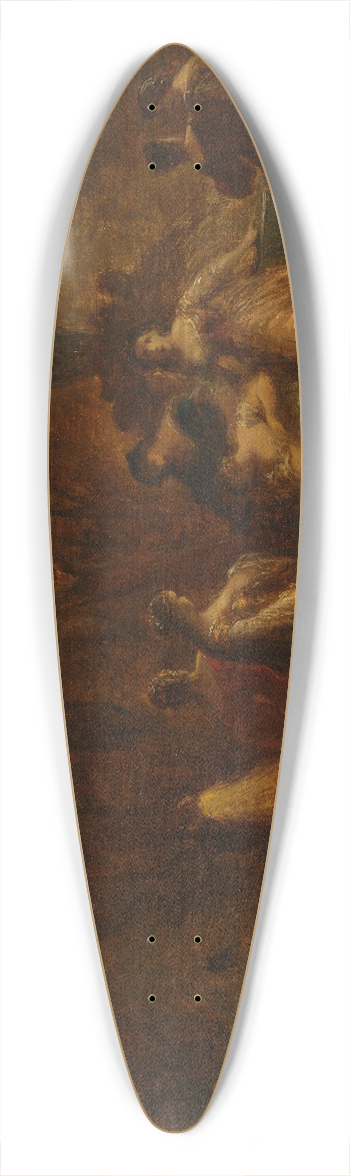 Adolphe Monticelli - A Woodland Fte 39.3 inch art pintail longboard deck