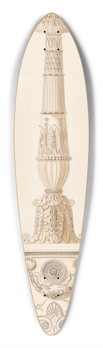 Adolph-Jean LaVergne - Design for a candlestick 39.3 inch art pintail longboard deck