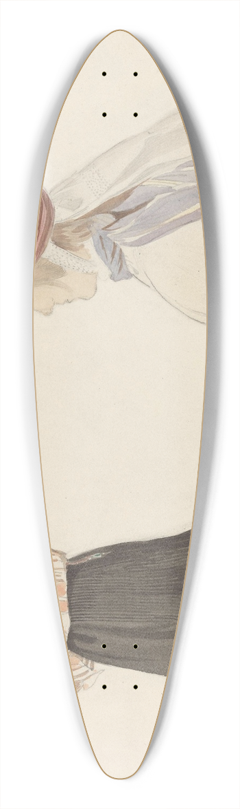 Adolph Tidemand - Draktstudier, Valle i Setesdal 39.3 inch art pintail longboard deck