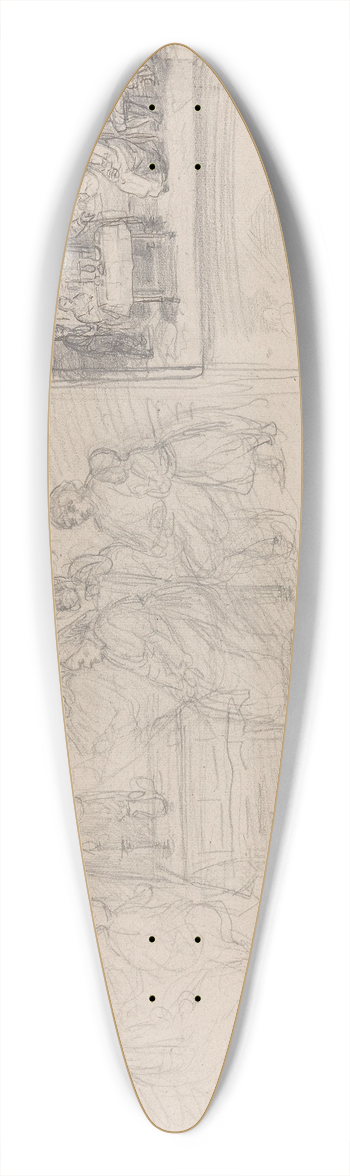 Adolph Tidemand - Figurer i interir; prest ved sykeseng 39.3 inch art pintail longboard deck
