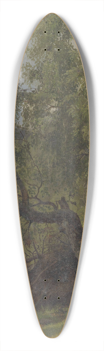 Adolph Tidemand - Forest Study from Numedal 39.3 inch art pintail longboard deck