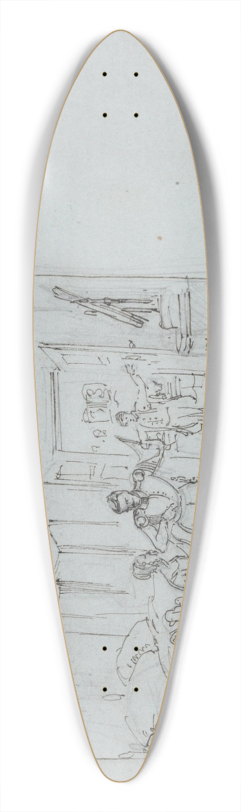 Adolph Tidemand - Genrescene 39.3 inch art pintail longboard deck
