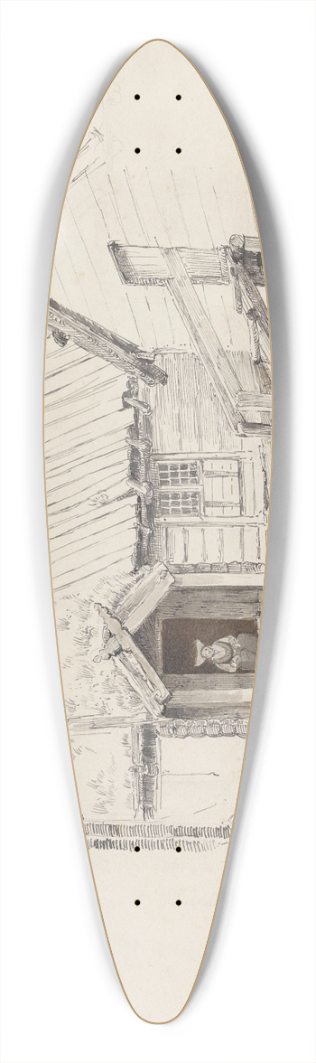 Adolph Tidemand - Grdstun med sittende kone i drpningen 39.3 inch art pintail longboard deck