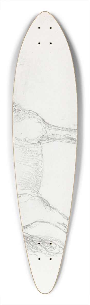 Adolph Tidemand - Horse study 39.3 inch art pintail longboard deck