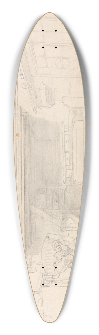 Adolph Tidemand - Interir, Mlster p Voss 39.3 inch art pintail longboard deck