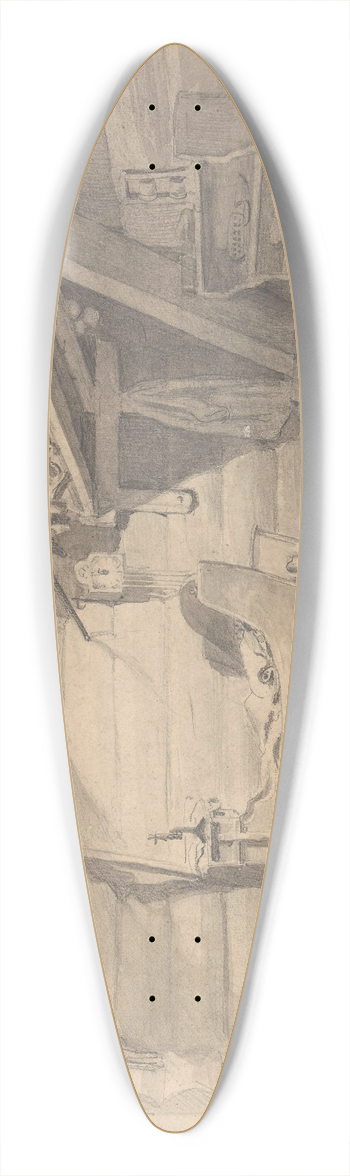 Adolph Tidemand - Interir, Mlster p Voss 39.3 inch art pintail longboard deck