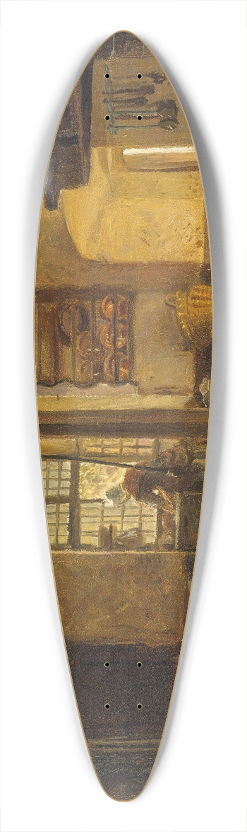 Adolph Tidemand - Kitchen Interior 39.3 inch art pintail longboard deck