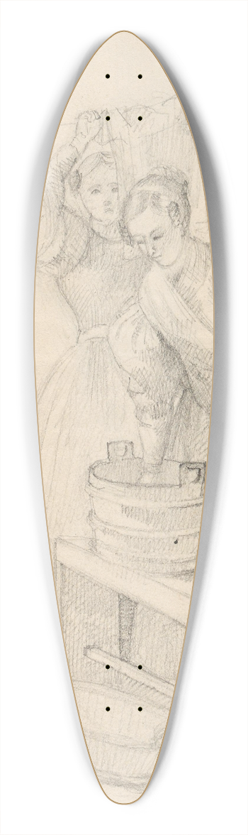 Adolph Tidemand - Kvinner som henger opp klr 39.3 inch art pintail longboard deck