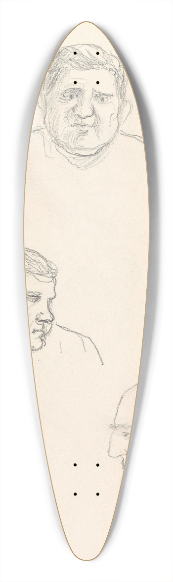 Adolph Tidemand - Mannshoder 39.3 inch art pintail longboard deck
