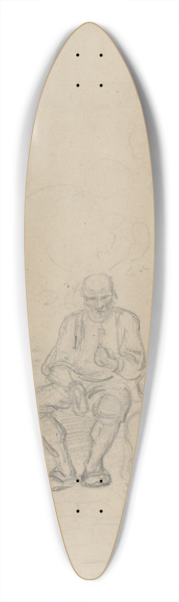 Adolph Tidemand - Menn og kvinne i bondestue 39.3 inch art pintail longboard deck