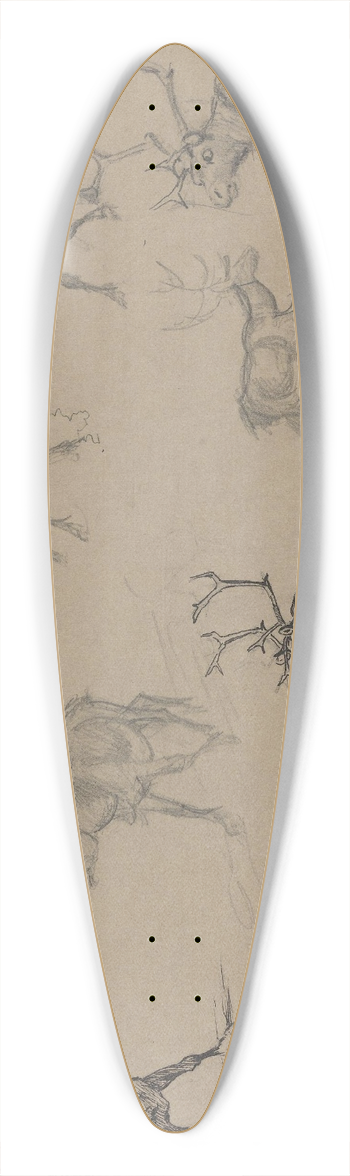 Adolph Tidemand - Reinsdyr 39.3 inch art pintail longboard deck