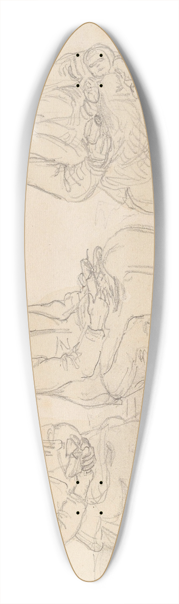 Adolph Tidemand - Sittende kvinner, Mora 39.3 inch art pintail longboard deck