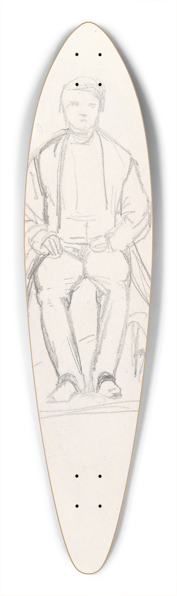 Adolph Tidemand - Sittende mann 39.3 inch art pintail longboard deck
