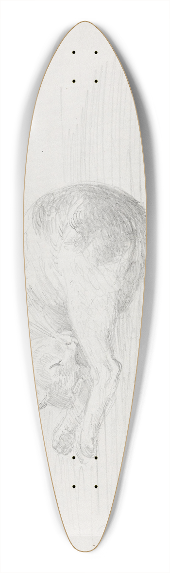 Adolph Tidemand - Sleeping cat 39.3 inch art pintail longboard deck