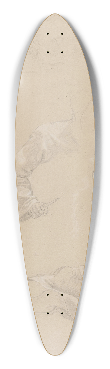 Adolph Tidemand - Sovende mann; mannshnd med dolk 39.3 inch art pintail longboard deck