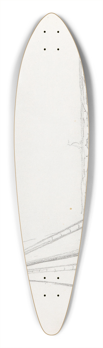 Adolph Tidemand - Strandet skip, Borkum 39.3 inch art pintail longboard deck