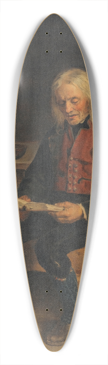 Adolph Tidemand - The Reader (Jan Tanne) 39.3 inch art pintail longboard deck
