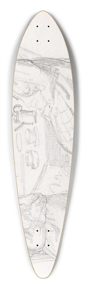 Adolph Tidemand - To kvinner som drikker kaffe 39.3 inch art pintail longboard deck