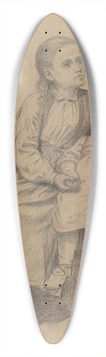 Adolph Tidemand - Ung pike med lite barn 39.3 inch art pintail longboard deck