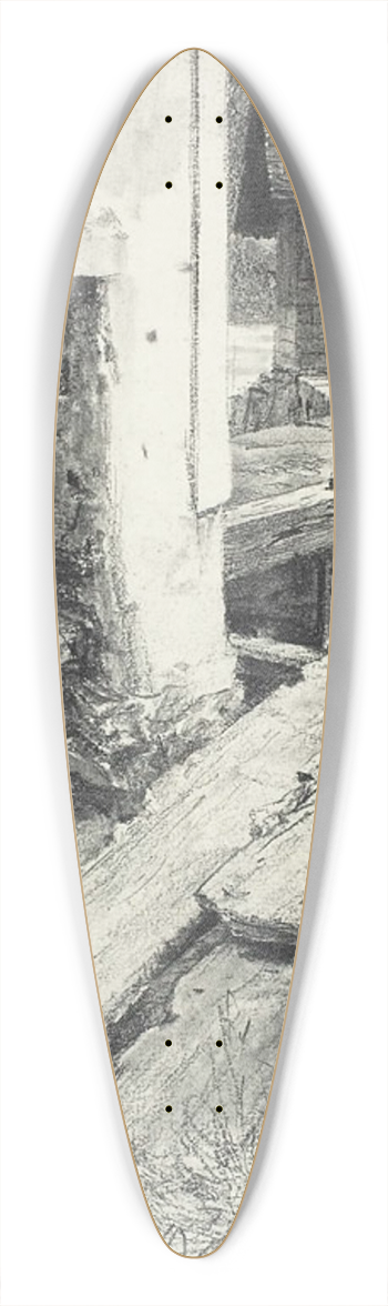 Adolph von Menzel - Sluice 39.3 inch art pintail longboard deck