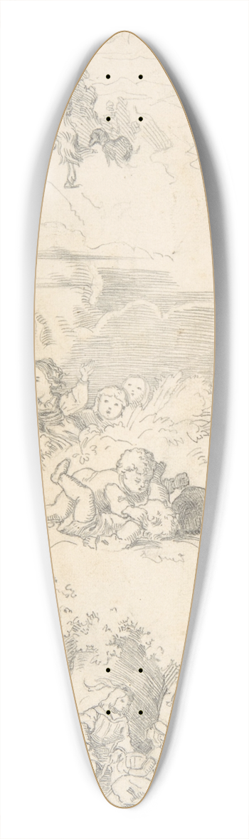 Adrian Ludwig Richter - Three Designs for Book Illustrations 39.3 inch art pintail longboard deck