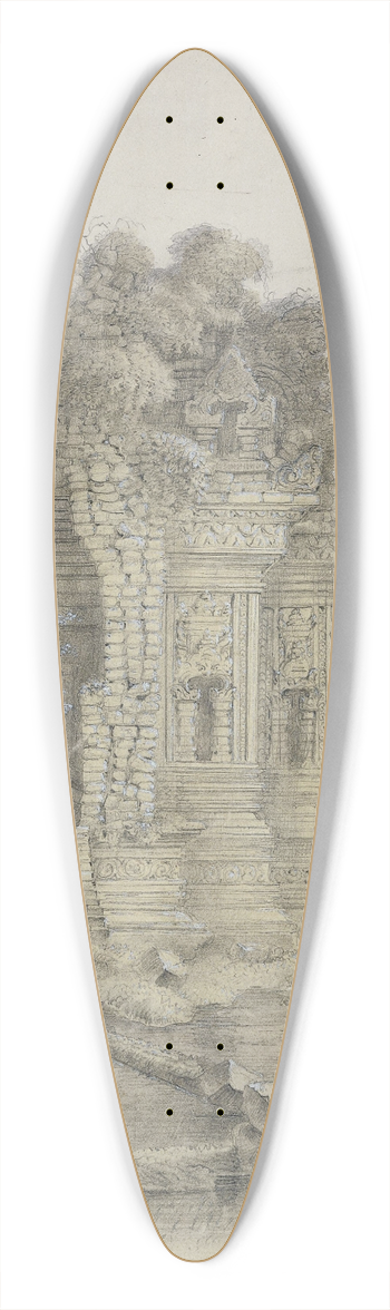 Adrianus Johannes Bik - Candi Kalasan, bij Yogyakarta, Midden-Java 39.3 inch art pintail longboard deck