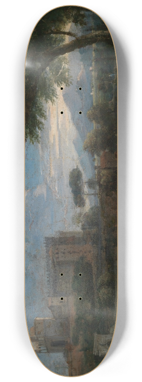 Jan Frans Van Bloemen - Klassische Landschaft bei Rom mit Blick auf das Belvedere des Vatikans 8.25 inch art skate deck